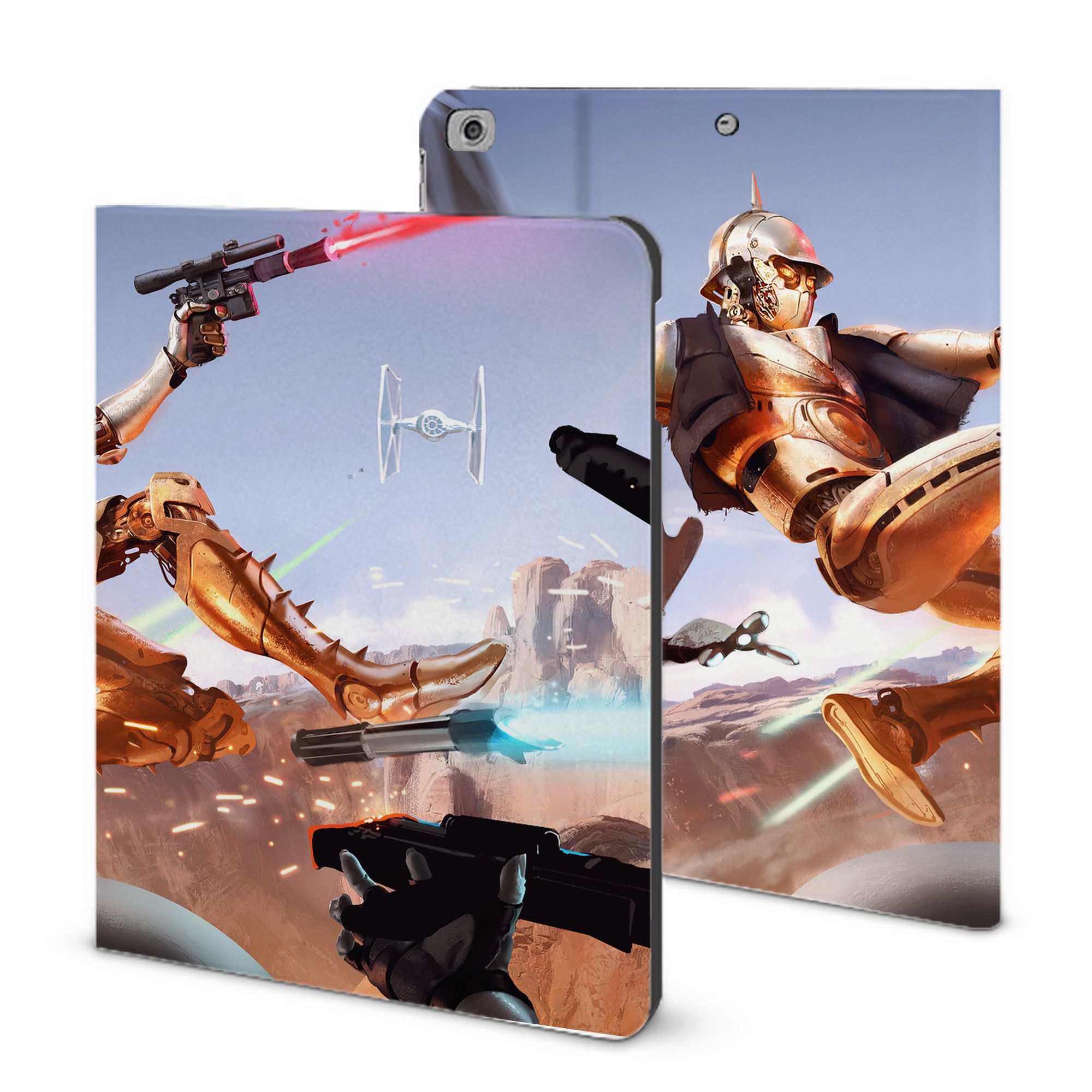（画像用） スター・ウォーズ Star Wars IPad ケース ブック型 PUレザー TPU 耐衝撃 軽量 薄型 ペン収納なし 全面保護 IPad 各モデル対応